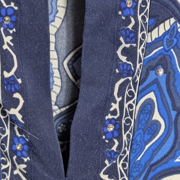 2 For $30 INC Sleeveless Racerback Tunic Top Blue-White Jersey Stretch S - Picture 6 of 8